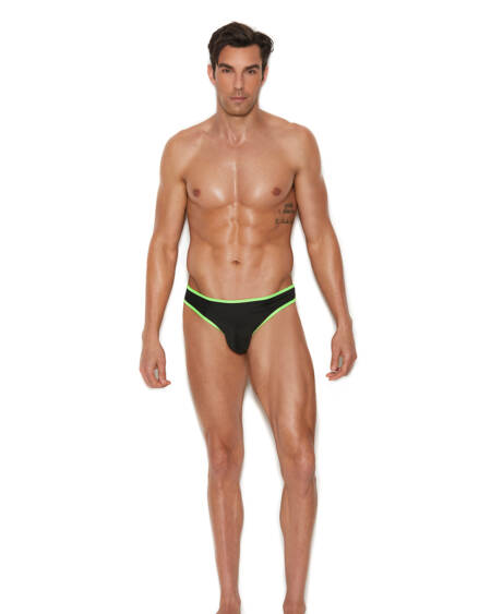  Mens Thong With Neon Green Trim