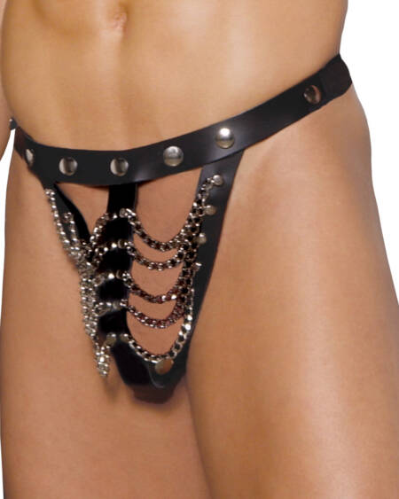  Mens Leather Pouch With Chain