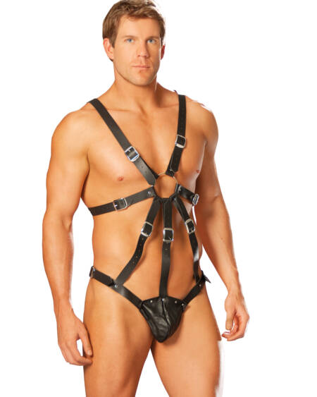  Leather Harness With Attached Pouch