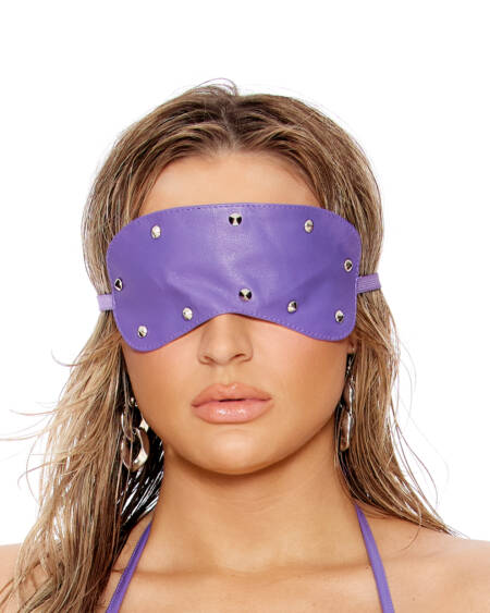  Leather Blindfold With Studs
