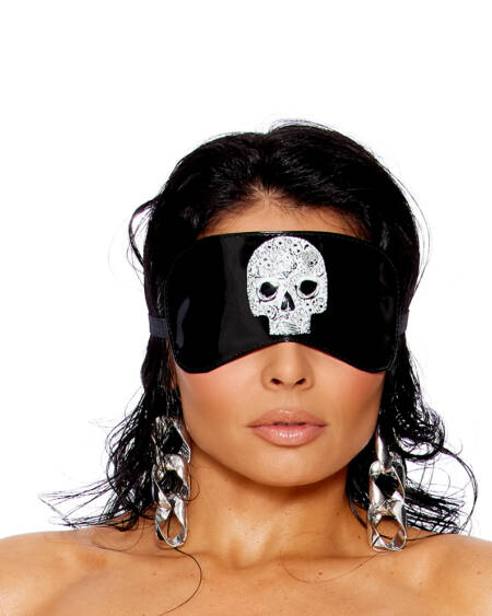  Vinyl Blindfold With Skull Applique